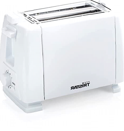 Tristar BR-1009 Tostadora para 2 rebanadas de pan, 2 Ranuras cortas, 6 ajustes de tostado, con soporte para calentar panecillos o bollería, botón de cancelación, base antideslizante, 650 W