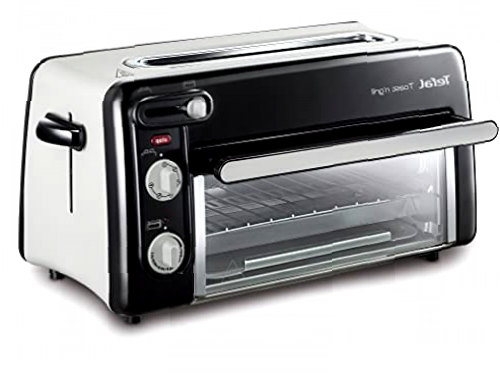 Tefal Toast & Grill TL6008 - Tostador y horno, 2 en 1, potencia 1300 W, 1 ranura larga, temporizador 10 min, termostato regulable hasta 220 C, Incluye libro de recetas, bandeja recogemigas