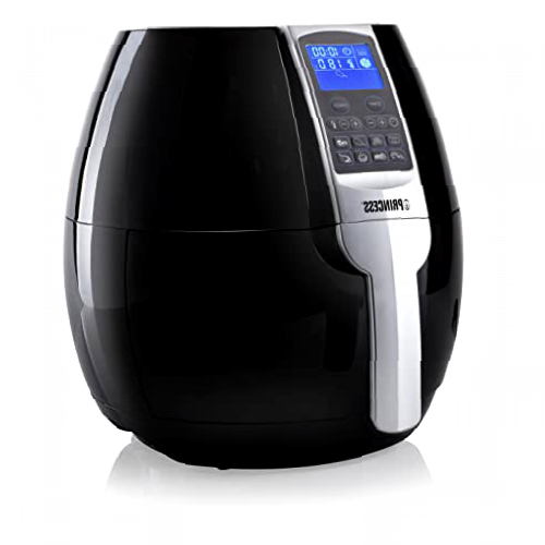 Princess 182020 Freidora sin aceite con panel de control digital táctil, Fácil de usar y de limpiar, 8 programas, Tiempo y temperatura regulable, capacidad de 3.2 litros, 30 Recetas PDF, Negro