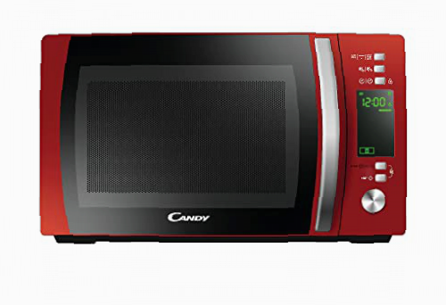 Candy X-Range CMXG20DR, Microondas con Grill, 20L, 700W, 5 Niveles Potencia, Digital, 40 Programas, Bloqueo Seguridad, Plato 25,5CM, Grill Rack, Express Cooking, Temporizador, App simply-Fi, Rojo