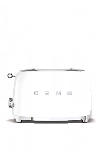 SMEG Tostador TSF01WHEU, 950 W, Acero, De plástico, 2 Ranuras, Blanco