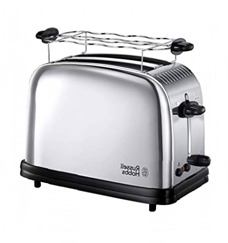 Russell Hobbs Tostadora Victory - 2 Ranuras Cortas y Anchas, Tostador para 2 Rebanadas, Bandeja Recogemigas, Calientapanecillos, Función Cancelar y Descongelar, Acero Inoxidable, Plata - 23310-56