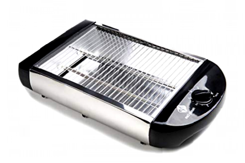 Family Care Tostadora Horizontal, Tostador Plano, Tostadora Pan Horizontal, 600W, 6 Niveles de Temperatura, Bandeja Recogemigas Extraíble, Cuerpo Acero Inoxidable, Multipan y Fácil Limpieza