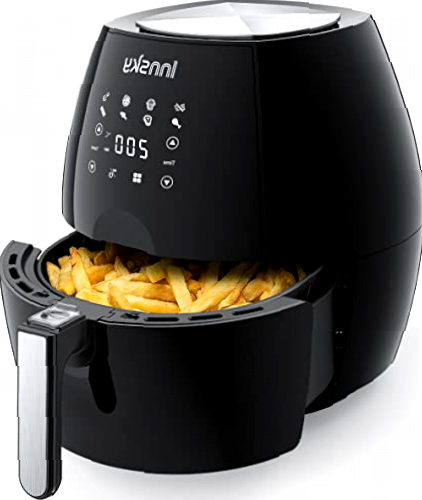 Innsky 1700W Freidora sin Aceite, 5,5L Freidora Aire Caliente con 8 Programas, Pantalla LED Táctil, Air Fryer con Función de Pausa y reinicio, Tiempo y Temperatura Ajustable, con Libro de Recetas