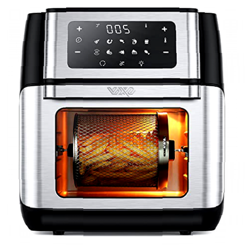 Innsky Freidora sin Aceite 10L, 1500W Freidora Aire con 10 Programas, Air Fryer con 6 Accesorios Gratis, Horno Aire Caliente, Deshidratar, Pantalla LED Táctil, Temporizador, con Recetas