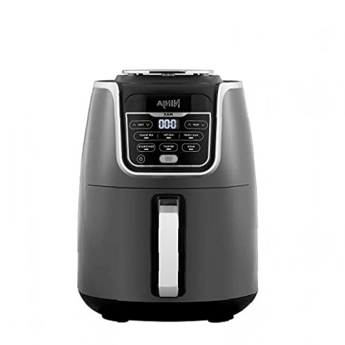 Ninja Air Fryer MAX, Freidora sin Aceite [AF160EU] 6 funciones de cocción, Max Crisp, Asar, Hornear, Recalentar, Deshidratar y Freidora de aire, 5.2 litros, 1750W, Gris/ Negro