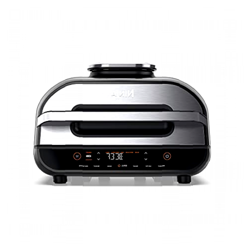 Ninja Foodi MAX [AG551EU] Parrilla y Freidora de Aire con Sonda Digital, 3.8 l, 6 Funciones de Cocción, 2460 W, 3.8 litros, Non-Stick Ceramic Coated, Gris/Plata