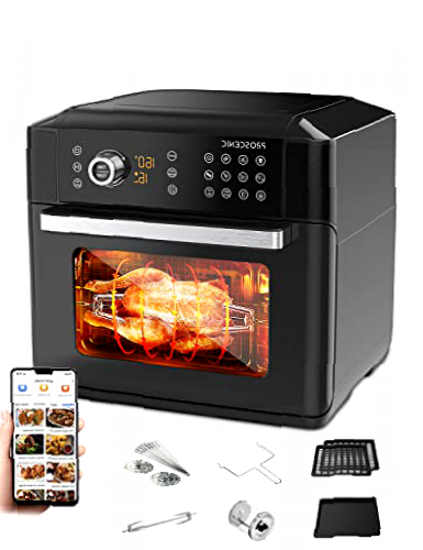 Proscenic T31 Freidora sin Aceite 15L, Horno Aire Caliente 1700W, con 12 Programas, Panel Táctil, Recetas Españolas en Línea, APP/Alexa, Mantener Caliente,Tempolizador,Cesta Antiadherente