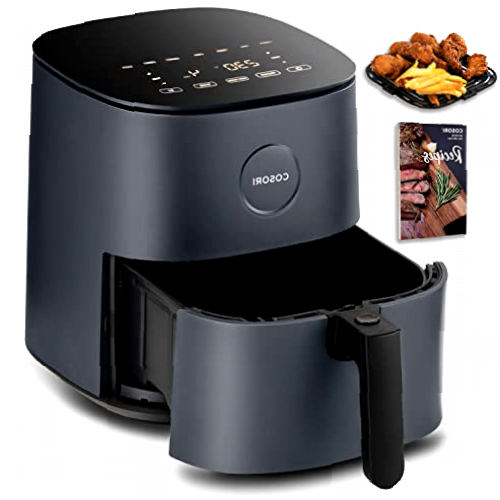 COSORI Freidora sin Aceite 4.7L, Freidora Aire Caliente con Tecnología Patentada Air Whisper para Silencio, Air Fryer con 30 Recetas en Español y 9 Programas, Pantalla LED Táctil, Color Gris
