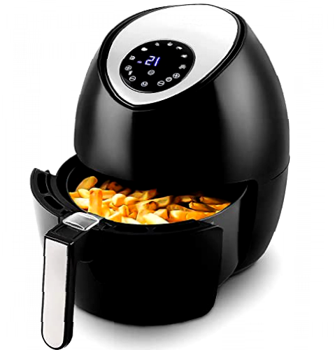 Freidora de Aire, Uten 4.5L Air Fryer 1500W, Control Táctil, Temporizador y Control de Temperatura, Freidora con Rápida Tecnología de Circulación de Aire