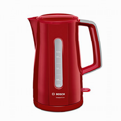 Bosch CompactClass TWK3A014, Hervidor de Agua, 2400 W, 1,7 litros, Color Rojo