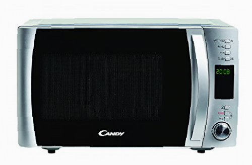 Candy X-Range CMXC 25DCS, Horno Microondas con Grill, 25L, 2000W, 5 Niveles, Digital, 40 Programas, Bloqueo, Plato 31,5CM, Grill Rack, Plato Crunchy, Express Cooking, Temporizador, App simply-Fi, Inox