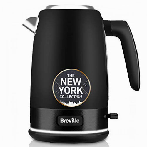 Breville VKT146X - Hervidor eléctrico, 1,7 l (8 tazas), ebullición rápida de 3 kW, colección New York, color negro