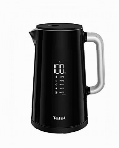 Tefal KO8508 Smart N Light - Hervidor Digital, 1.7 L, con pantalla pantalla digital, 5 ajustes temperatura, mantenimiento calor, indicador de temperatura real, base giratoria 360 º, Color Negro