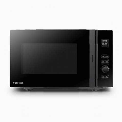 Toshiba MV-AM20T(BK) Microondas, 20 l, 800 W, 5 niveles de potencia, 12 programas, esmalte interior, fácil de limpiar, función de descongelación, plato giratorio de cristal (24,5 cm), negro