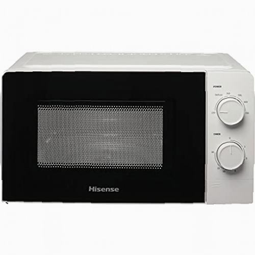 Hisense H20MOWS1 Horno microondas mecánico, capacidad 20 L, potencia 700 W, blanco
