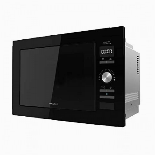 Cecotec Microondas encastrable Digital GrandHeat 2590 Built-In Black. 900 W, Integrable, 25 Litros, Táctil, Grill 1000 W, 8 Funciones preconfiguradas, Temporizador