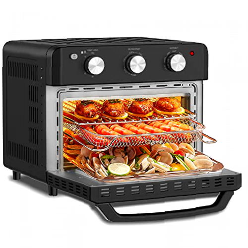 Panaromia Freidora sin Aceite 18L, 1500W Freidora Aire con 7 Programas, Mini Horno Eléctrico Multifuncional, Air Fryer con 4 Accesorios