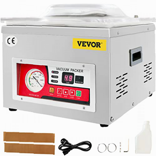 VEVOR Envasadoras al vacío 320W, Máquina de Envasado a Vacío, Acero Inoxidable, Máquina Selladora al Vacío, 33x25cm de Máx. Tamaño de Sellado, Hogar, Supermercado