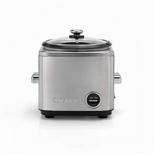 Cuisinart Olla arrocera con accesorio de cocción al vapor para 12 porciones, capacidad 1L, CRC800E, acero inoxidable