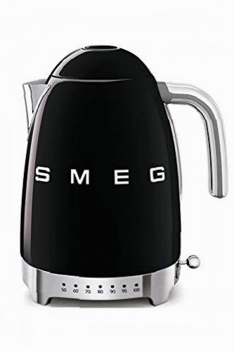 SMEG Calentador de Agua electrico, hervidor KLF04BLEU, 2400 W, 1.7 litros, De plástico, Acero Inoxidable, Negro