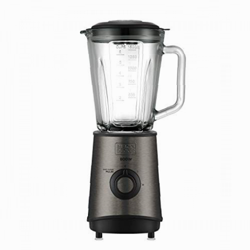 Black+Decker BXJB800E Batidora de Vaso, 800 W, 1.5 Litros, Acero Inoxidable, Gris