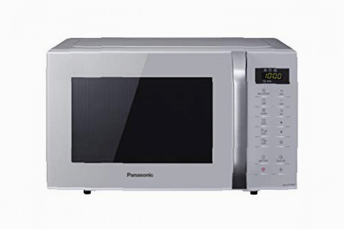Panasonic NN-K36H - Microondas con Grill (800 W, 23 L, 5 Niveles de Potencia, Grill de Cuarzo de 1000 W, Plato Giratorio de 288 mm, Control Táctil, 11 Modos Automáticos, Bloqueo de Niños) Color Plata