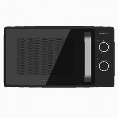 Cecotec Microondas de 20 Litros Grandheat 3030. 700 W, 6 Niveles de Potencia, Revestimiento Anti-Dirt iTech y Tecnología 3DWave, Modo Descongelación, Temporizador, Negro