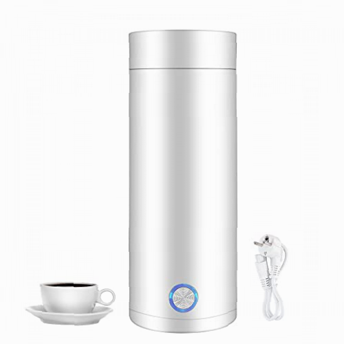 DAJASD Hervidor eléctrico portátil pequeño, hervidor eléctrico portátil, hervidor de agua de viaje, blanco con apagado automático, para preparar café y té (400 ml, blanco)