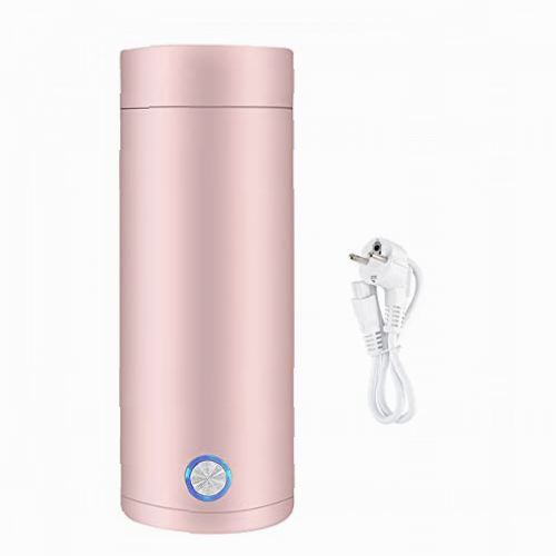 Lotvic Hervidor Agua Electrico, 3 en 1 Acier Inoxydable Hervidor de Agua Pequeño, Calentador de Agua de 400ML, Hervidor Eléctrico Portátil para Té, Leche, Café, 5 Minutos de Ebullición Rápida (Rosado)