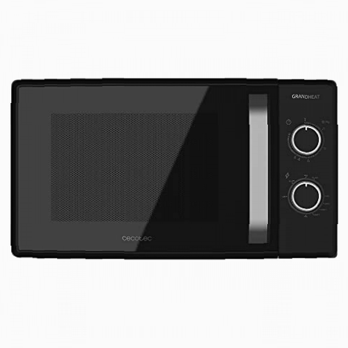 Cecotec Microondas con Grill de 20 Litros Grandheat 3150. 700 W y 1000 W Grill, 6 Niveles, Revestimiento Anti-Dirt iTech y Tecnología 3DWave, Modo Descongelación, Temporizador, Negro