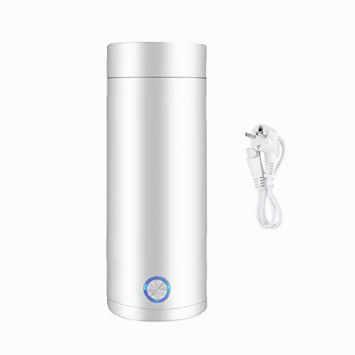 Lotvic Hervidor Agua Electrico, 3 en 1 Acier Inoxydable Hervidor de Agua Pequeño, Calentador de Agua de 400ML, Hervidor Eléctrico Portátil para Té, Leche, Café, 5 Minutos de Ebullición Rápida (Blanco)