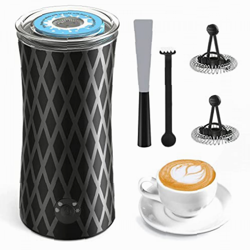 Espumador de Leche Eléctrico Morpilot, Batidora de Leche 4 en 1 Espuma Caliente/Fría y Calentar Leche para Café Latte Capuchino Nespresso，Espumador Apagamiento Automático