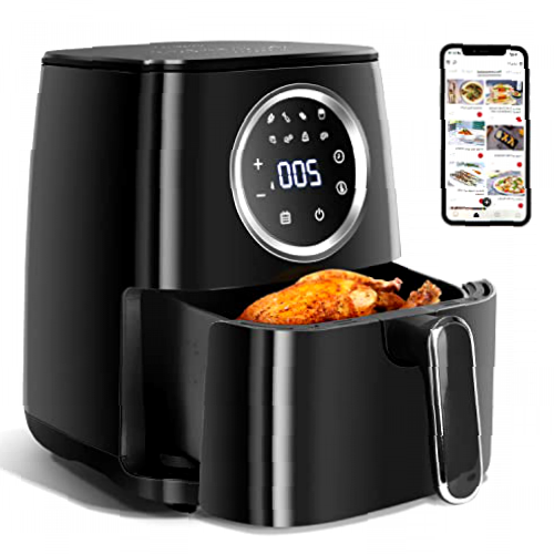 Aigostar Odin - Freidora sin aceite, 4,2L de capacidad, 1400W y pantalla digital LED táctil. Freidora de aire con 8 menús programados y modo manual. Totalmente libre de BPA. Diseño exclusivo.