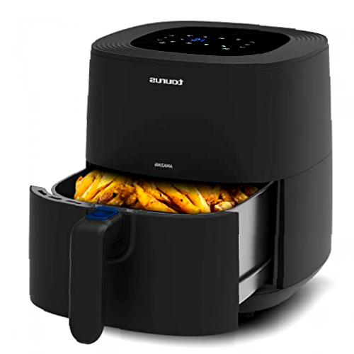 Taurus Amazing AF1701D - Freidora de aire, sin aceite, 5.5L, 800g patatas, 8 programas, pantalla táctil, temporizador, hasta 200ºC, componentes con recubrimiento antiadherente, libre PFOA y BPA