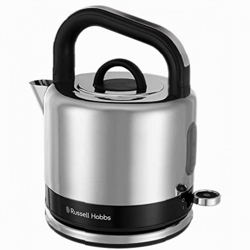 Russell Hobbs Hervidor de Agua Eléctrico Distinctions Black - 1,5 litros, 2400 W, Filtro Antical, Zona de Ebullición Rápida, Base de 360°, Indicador Nivel de Agua, Acero Inoxidable, Negro - 26420-70