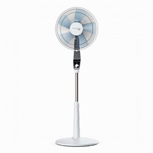 Rowenta Turbo Silence Extreme VU5640 Ventilador de pie con 4 velocidades y de 30 cm, posición nocturna extra silenciosa, oscilación Automática, orientación y altura ajustable, Color Blanco