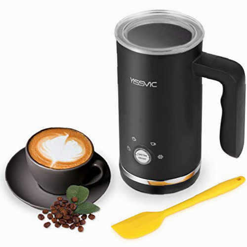 YISSVIC Espumador de Leche Electrico Vaporizador de Leche Electrico 4 en 1 300ml 600W Acero Inoxidable Espuma Leche Caliente/Frío
