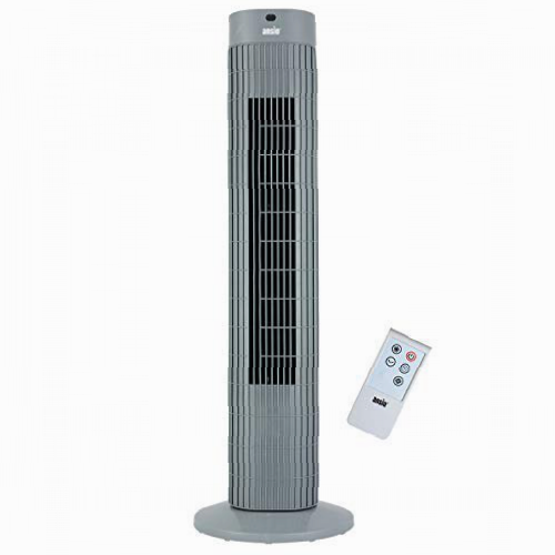 ANSIO Ventilador de Torre oscilante de 30 Pulgadas (76,2 cm) con Mando a Distancia, 3 velocidades, 3 Modos de Viento y Cable Largo de 1,75 m.-Gris (Pilas NO Incluidas)