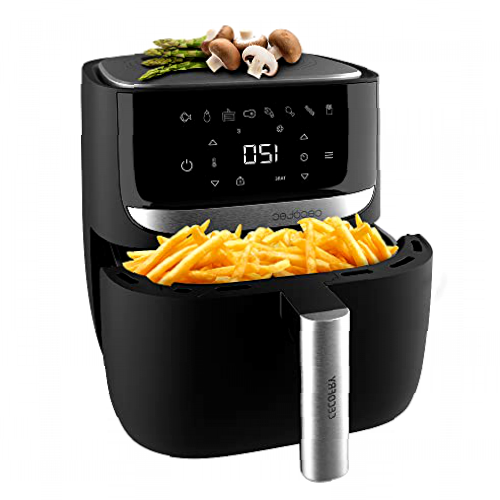 Cecotec Freidora sin Aceite 5,5 L de Aire Caliente con Báscula Integrada Cecofry Advance Precision. 1700 W, Dietética, Control Táctil, Temperatura Regulable, Acabados Acero Inox