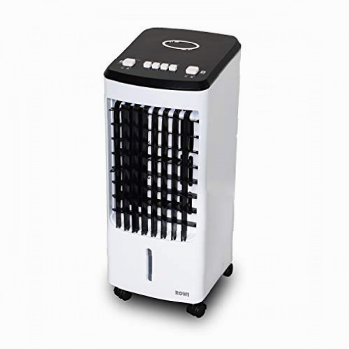 ROWI Air Cooler 80 W, aire acondicionado móvil, refrigerador y humidificador (depósito de 3 litros) en uno, móvil gracias al asa y las ruedas para correr