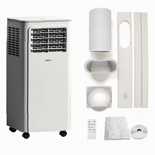 SHINCO 7000BTU Aire Acondicionado Portátil con Función 3 en 1, Aire acondicionado, Deshumidificador, Ventilador, Modo de suspensión, Para máximo de 18㎡, Temporizador de 24 horas, 2 Kits de Ventana