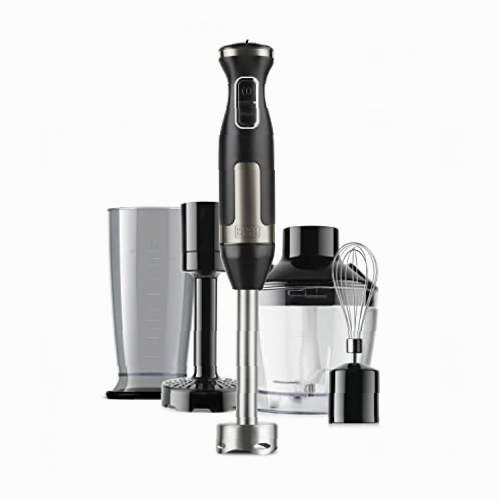 Black+Decker BXHBA1500E Batidora de mano, 1500 W, 3 Accesorios,Acero Inoxidable, Inox