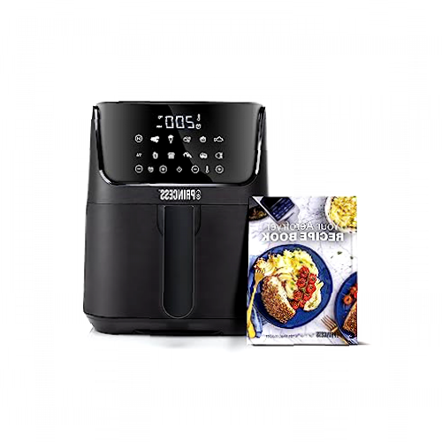 Princess 182031 Freidora sin aceite de 3.5 L, hasta un 70 % menos de consumo de energía, libro con 30 recetas incluido, 11 programas, temperatura y tiempo regulables, panel de control digital táctil