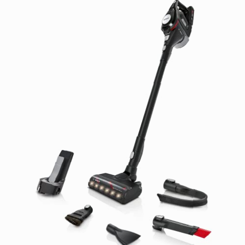 Bosch Unlimited Gen2 Serie 8 - Aspiradora recargable, sin cable, con autonomía de larga duración, pack de baterías intercambiables Bosch Power For All y accesorios, en negro