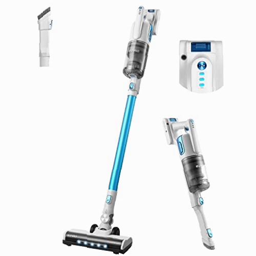 Eureka BR5 Aspiradora sin Cable, Aspiradora Inalámbrica Ligera, Potencia de Succión de, Motor de 250 W sin Escobillas, Cepillo Quitapolvo 2 en 1 para Pisos Duros, Alfombras