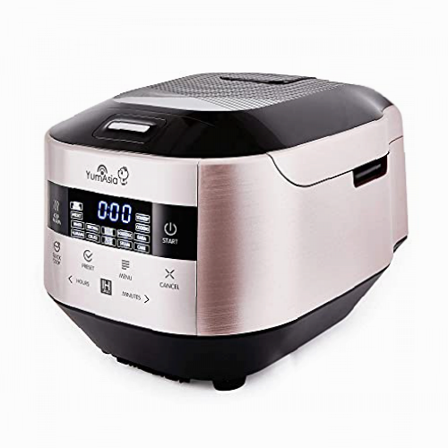 Yum Asia Bamboo olla arrocera con calentamiento por inducción (IH) y tazón de cerámica, 7 funciones de cocción de arroz, 4 funciones de multicocina, pantalla LED Motouch (1.5L) 220-240V EU